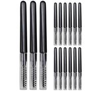 HOMOCONO 20pcs Multi-functional Makeup Brow Brush Kit with Lid Nylon Plastic Tiny Hairbrushes Portable Eyebrow Comb for Travel