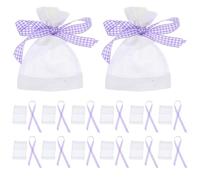 HOMOCONO 20pcs Small Lavender Sachet Bags Small Drawstring Pouches Empty Present Bags With Open-window For Lavender Candy Spices Weddings And Special Occasions