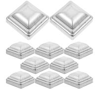 HOMOCONO 20pcs Square Iron Post Caps for Guard Bars and Traffic Barrier Columns Fence Post Caps Replacement with Simple Installation from Damage to Decorate Your Fence Add a Modern