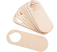 HOMOCONO 20pcs Wooden Door Hanging Tags DIY Craft Hanging Signs with Smooth Surface Simple and Elegant Style Khaki Colour for Apartments and Store Decoration