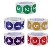 HOMOCONO 2500pcs Round Number Stickers Self-Adhesive Small Circle Labels for Mailboxes and Storage Bins with Coated Paper Material Quick Identification and Efficient Management for Daily