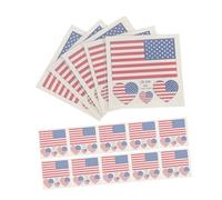 HOMOCONO 25pcs Waterproof American Flag Temporary Tattoos Stickers for Face and Body, Removable Plastic Material with Assorted Colours, for Independence Day and Festival Parties