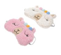 HOMOCONO 2Pcs Alpaca Design Eye Mask Soft Sleeping Eye Cover for Travel and Home Use Lightproof Blindfold for Ladies and Boys Comfortable Cute Cartoon Sleep Shade for Rest and Relaxation
