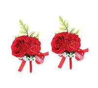 HOMOCONO 2pcs Artificial Flower Corsage Floral Brooch for Weddings Banquets Parties Skin-friendly Design for Brides Grooms Special Occasions