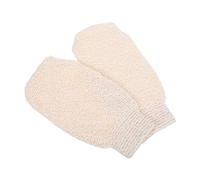 HOMOCONO 2pcs Bamboo Fiber Bathing Gloves Exfoliating Body Scrubber for Chest and Back, Reusable Natural Fibre Gloves for Gentle Massage and Skin Care