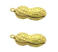 HOMOCONO 2pcs Copper Peanut Pendant DIY Adornment, Creative Retro Style Bag Pendant Delicate and Unique Design for Crafting and Decoration