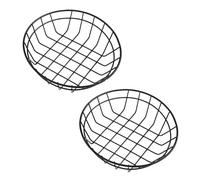 HOMOCONO 2pcs Creative Iron Snack Basket for Fruit and Bread with Quick Drainage, Stylish Hollow Food Container Suitable for Kitchen and Bedroom Storage
