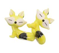 HOMOCONO 2pcs Cute Fox Glass Decor with Cartoon Design, Glass Material, Compact Size, and Rounded Edges, for Office Desk or Bookshelf, Brightens Room with Smooth Craftsmanship