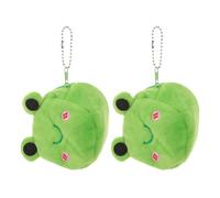 HOMOCONO 2pcs Cute Frog Plush Coin Purse for Women, Small Zippered Wallet with Keychain, Quick Access to Coins and Cards, Fits Easily in Bag or Backpack, for Formal and Outdoor Travel