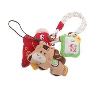 HOMOCONO 2pcs Cute Plush Horse Phone Charms Hanging Pendant Set Kawaii Mobile Phone Accessories with 2026 Chinese Zodiac Design Aesthetic Decoration and Bags
