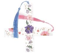 HOMOCONO 2Pcs Delicate Resin Bookmarks for Women with Tassels Handmade Dried Flower Page Markers Transparent Floral Bookmarks for Students and Book Lovers Gift
