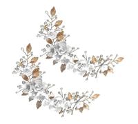 HOMOCONO 2pcs Elegant Bridal Hair Pieces for Wedding and Prom with Polymer Clay and Metal Material, Comfortable Wear and Versatile Use for Graduation Time and Formal Events