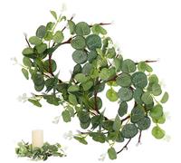 HOMOCONO 2pcs Eucalyptus Candle Artificial Decorative Wreaths Easter Decor Simulated Eucalyptus for Centerpieces Candle Displays