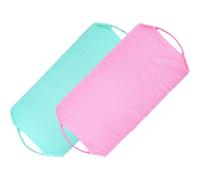 HOMOCONO 2pcs Exfoliating Back Shower Towels Foldable Lightweight Body Scrubbers with Drawstring for Effective Dead Skin Removal and Refreshing Bath Experience