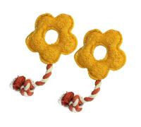 HOMOCONO 2pcs Flower Shaped Loofah and Rope Pet Chewing for Dog and Cat, Interactive Training that Reduces Disruptive Behaviour, Suitable for Healthy Molar Cleaning and Play Random Color