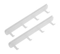 HOMOCONO 2pcs Free Punch Row Hooks White Abs Sturdy Break Resistant Kitchen and Bathroom Sliding Utility Hooks for Back of The Door Room Organization with Modern Craftsmanship