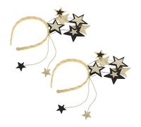 HOMOCONO 2pcs Glitter Star Headbands and Women with Lightweight Comfort and Fine Craftsmanship, Plastic and Fabric Material, for New Year's Eve Party and Seasonal Activities