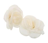 HOMOCONO 2pcs Handmade Rose Shoe Clips for Basic Pumps and Ballet Flats | Detachable Fabric Alloy Floral Accents, Mix and Match Styling for Wedding, Office Dress Code, Bridesmaids