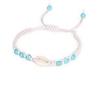 HOMOCONO 2pcs Handmade Woven Bracelet for Ladies Bracelets Featuring Elegant Shell Design with Rope Material, Fashion Jewelry Decoration for Birthday and Advertising Occasions