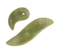 HOMOCONO 2pcs Jade Gua Sha Board Nature Gua Sha Tool Face Massage Plate Massage Tool for Face