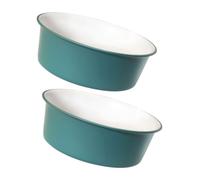 HOMOCONO 2pcs Medium Plastic Wash Basins Dual Color Design Green White, Thickened Foot and Face Soaking Tub Suitable for Bathroom and Travel