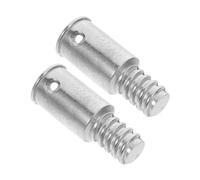 HOMOCONO 2pcs Metal Threaded Handle Tips for Broom Extension Poles Durable American Threaded Design for Secure Connection Compatible Metal Rod Mops Brooms and Brushes Silver
