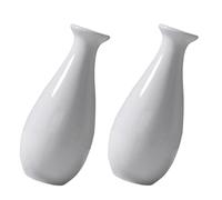 HOMOCONO 2pcs Mini Ceramic Flower Vase Modern Home Decoration Simple Flower Arranger Container White Unique Style Wedding Centerpieces for Home Décor