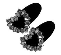 HOMOCONO 2pcs Mini Hair Clips Cute Heart-shaped Hair Accessories with Zircon Flocking Material Resistant to Breakage Versatile Design for Women Weddings Proms