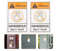 HOMOCONO 2Pcs No Touch Warning Sign Stickers, Adhesive Safety Label Decals for Machines, Peel and Stick Caution Warning Signs for Industrial Use