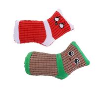 HOMOCONO 2pcs Plush Squeaky Dog for Chewing and Teething, Sturdy Puppy Sock for Companionship and Training in Pet Supplies Random Color