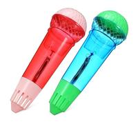 HOMOCONO 2pcs Pretend Microphone with Echo Effect Vintage Style Karaoke Props for Music Themed Parties Lightweight Microphone