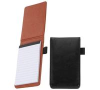 HOMOCONO 2pcs Pu Paper Notebooks Portable Notepads with 50 Sheets Rounded Corners Tight Stitching Smooth Writing Easy to Carry Assorted Color Simple Professional Style for Recording