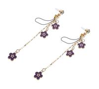 HOMOCONO 2PCS Purple Small Flower Pendant Earphone Jack Dust Plug Stopper for Phone, Headphone Jack Plugs with Alloy Charm, Phone Accessories for Dust Protection