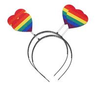 HOMOCONO 2Pcs Rainbow Heart Headband Lightweight Lgbt Hairband for Cosplay Photo Shoots Pride Month Events for Parties