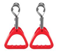 HOMOCONO 2pcs Red Plastic Bus and Subway Handle Rings with Comfortable Grip and Enhanced Safety for Elderly and Disabled Passengers, Suitable for Public Transport Hand Support