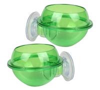 HOMOCONO 2pcs Reptile Water Feeder Bowls with Suction Cups Plastic Feeding Dish for Small Tortoise Lizard Snake Easy Install Water Drinking Tool for Safe Pet Hydration