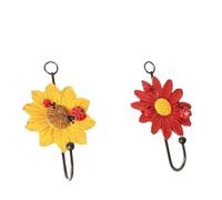 HOMOCONO 2pcs Resin Flower Hooks Wall Hangers for Home Decoration and Storage, Sturdy Wall Hook Unique Floral Design, for Bathroom, Kitchen, or Gazebo Use Random Color
