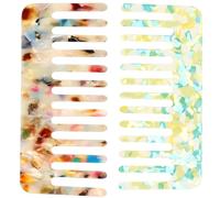 HOMOCONO 2pcs Static Comb for Hair Styling Delicate Patterns for Detangling Brush Use during Shower Home Wide Comb Design for Easy Hair Care