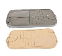 HOMOCONO 2pcs Sun Visor Organizer: Car Sunshade Storage Bag For Cash Card Pen & Sunglass - Interior Accessories With Pocket For Car & Truck
