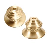HOMOCONO 2pcs Vintage Brass Lamp Collar with Wheat Pattern, Oxidation Resistant and Universal Compatibility, Decorative Lamp Cap for Pendant Lights in Bedrooms and Dining Areas