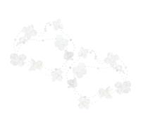 HOMOCONO 2pcs White Wedding Headbands with Flower Pattern, Non-itchy Skin-friendly Cloth Hairbands, Beautiful and Romantic Bridal Hair Accessories for Wedding Party