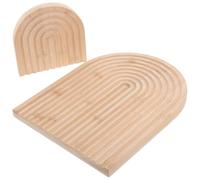 HOMOCONO 2Pcs Wooden Rainbow Arch Decorative Objects Boho Style Shelf for Home and Mantelpiece Decoration