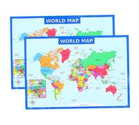 HOMOCONO 2Pcs World Map Poster for Educational Wall Art Geography for Boys and Bedroom Nursery Classroom