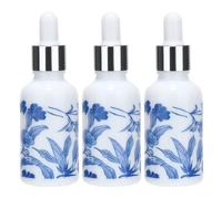 HOMOCONO 3 Pcs Ceramic Essential Oil Dropper Bottles 30ml White Porcelain Glass Droppers Multi-function Liquid Dispensers with Long Serving Life and Easy to Use Random Color