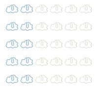 HOMOCONO 30pcs Cloud Shape Paper Clips Small Decorative Office Clips with Strong Clamping Force for Document Fixing School Files Photos and DIY Bookmarks PVC Soft Design in Sky Blue