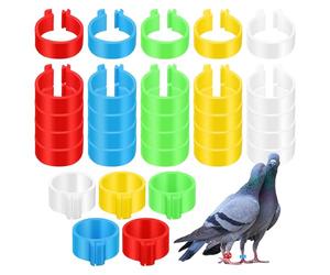 HOMOCONO 30pcs Farm Chicken Foot Rings Poultry Identification Bands Abs Material Easy Application Sturdy Design Clip-on Leg Marking Rings for Chickens and Ducks for Farm Use