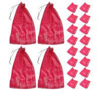 HOMOCONO 30pcs Produce Packaging Bag, 31.5x19.7in 55lbs Plastic Mesh | Onions and Produce, Fast Sealing with Secure Closure, Textured Surface, Air Circulation, Rosy Finish