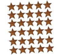 HOMOCONO 30Pcs Small Rusty Metal Star Barn Star Decoration for Christmas Hanging Crafts, Vintage Halloween Home Decor, Iron Finials 4.5Cm