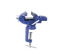 HOMOCONO 360 Degree Rotating Mini Table Vise Clamp-on Bench Vise Tool 60mm Blue Suitable for Woodworking and DIY Projects
