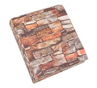 HOMOCONO 3D Simulated Rock Slice Wall Tile Stickers 35cm x 38cm Self-Adhesive Decorative Wall Panels for Kitchen Bathroom Backsplash 20pcs Red Cultural Brick